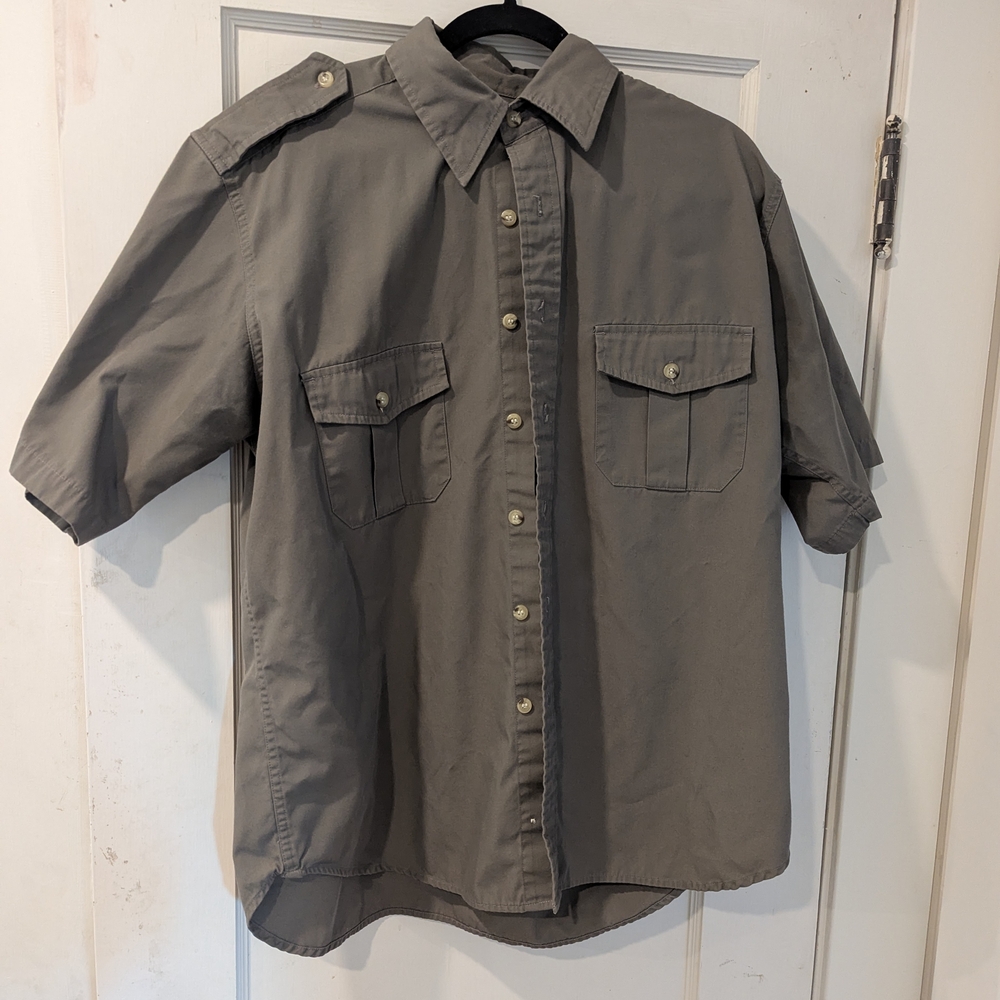 Cabela's Outdoor Shirt - Short Sleve, Grey/Green